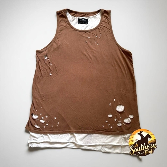 PacSun Other - PACSUN - Large Rust & White Distresses Sleeveless Tank TOP